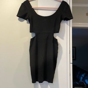 Lucca Couture black dress with side cut outs